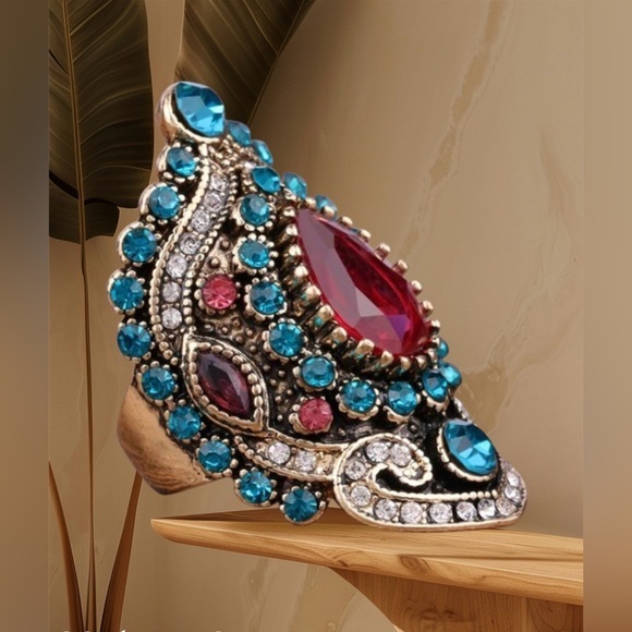New Antique Style Bohemian Elegant Multicolor Statement Ring